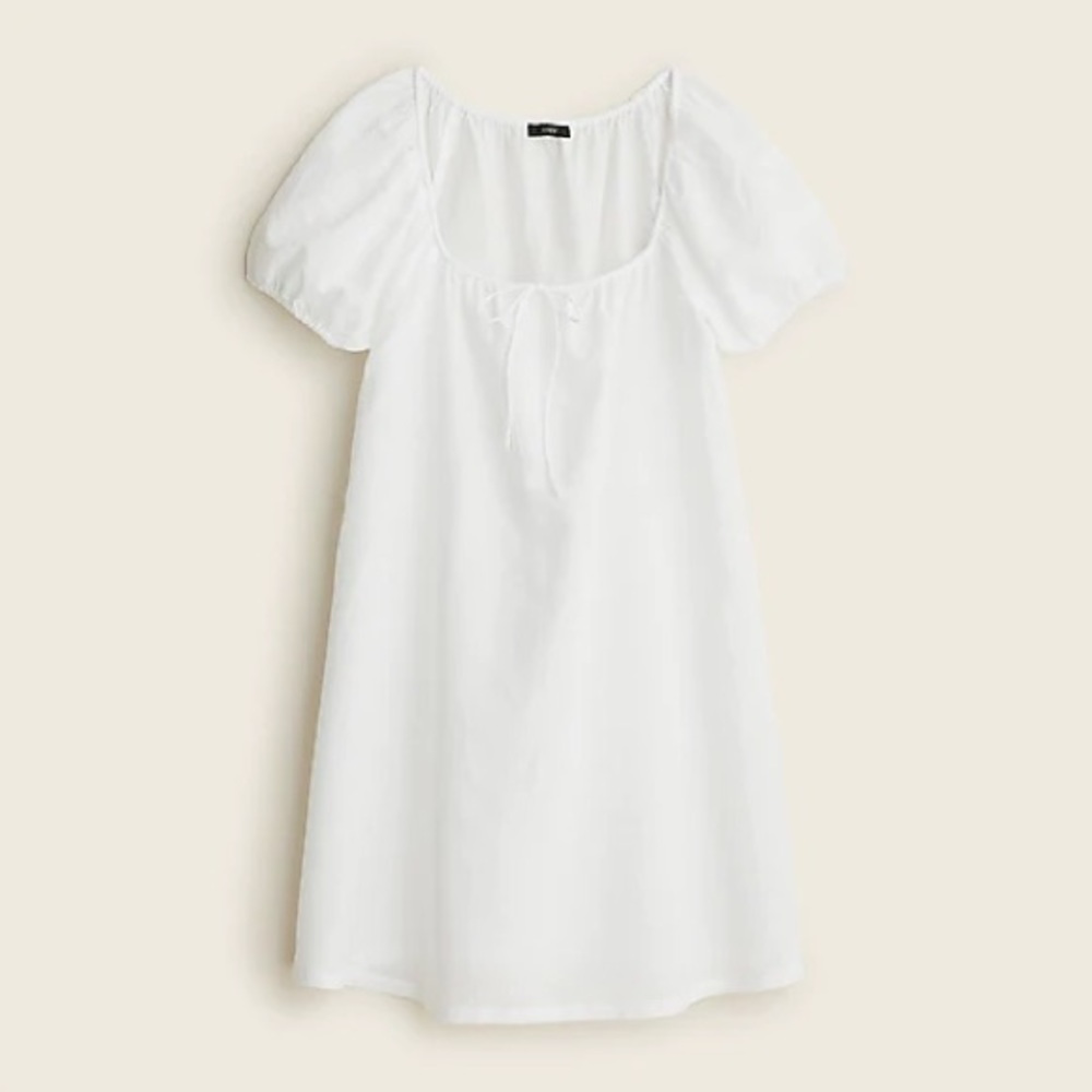 NWT J.Crew Puff-sleeve cotton-linen sleep dress